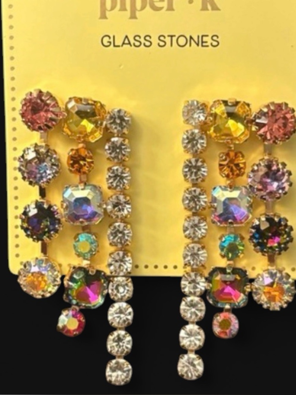 piper·k Multicolor Glass Stone Statement Earrings